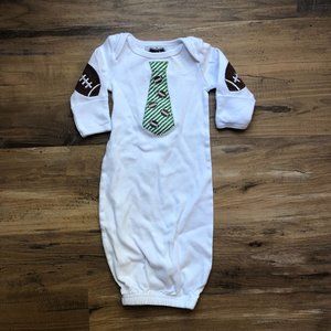 Mud Pie Baby Boy Football Gown 0-3 Month